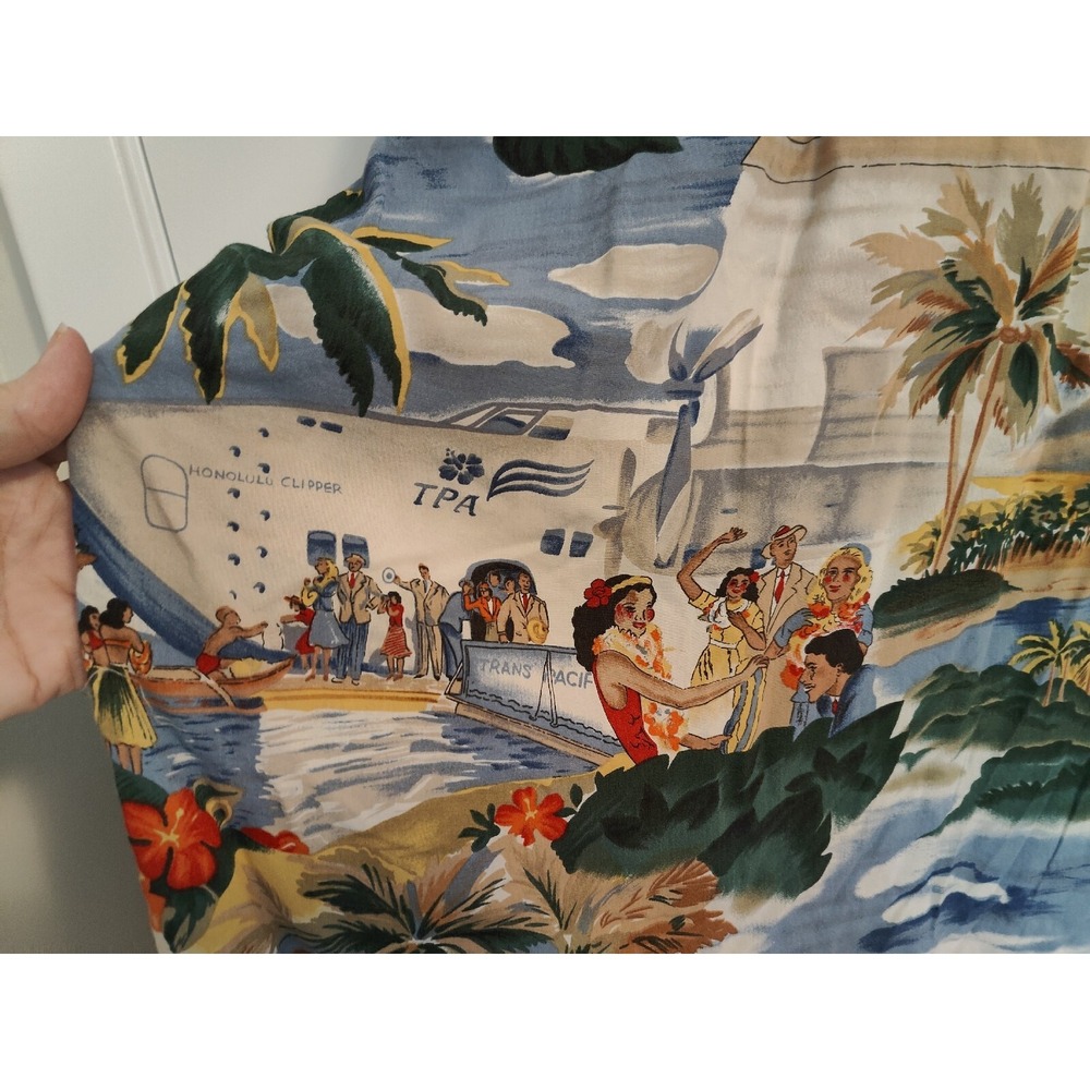 Reyn Spooner Trans Pacific Airways Hawaiian Shirt Honolulu Clipper Mens XL USA - Picture 6 of 9